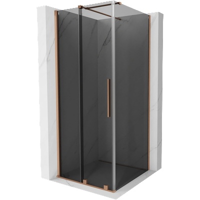 Mexen Velar плъзгаща се душ кабина 120 x 120 см, графит, четкан мед - 871-120-120-41-65 (871-120-120-41-65)