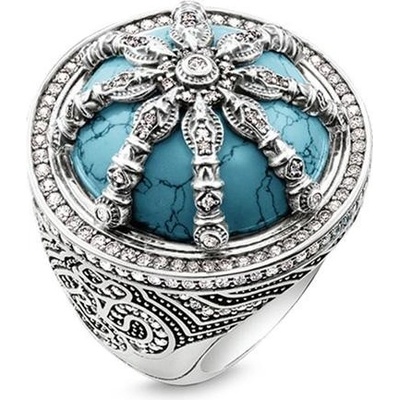 Thomas Sabo Prsten Tyrkysové kolo TR2025 646 17 52 Sterling silver blac