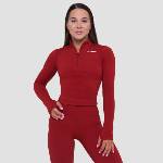 GymBeam Дамски топ Ignite Crop Top Dark Red XS