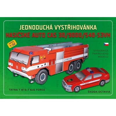 Hasičské auto CAS 30/9000/540-S3VH jednoduchá vystřihovánka – Zboží Dáma