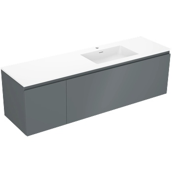 Mexen Orio шкаф за баня 160 см с мивка Otis дясна, 1S, 1D, графит мат/бял мат - 91A13-16047-3-BBFF66-W18P01 (91A13-16047-3-BBFF66-W18P01)