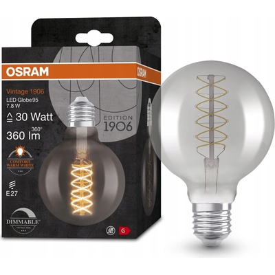 Osram 4058075761216 LED G A G E27 guľatý tvar 7.8 W = 30 W teplá biela