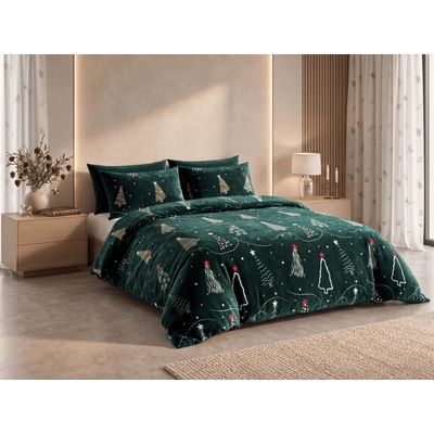 Textilomanie Obliečky mikroplyš Christmas DRIFT zelené 70x90 140x200