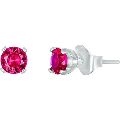 CRYSTalp Strieborné kôstky s fuchsiovým kryštálom Feel 42270.FUC.S