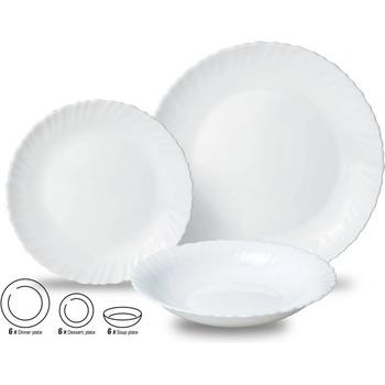 Kinghoff Сервиз за хранене Kinghoff KH 1875, 18 части, За 6 души, Порцелан, Подходящи за съдомиялна машина, Бял