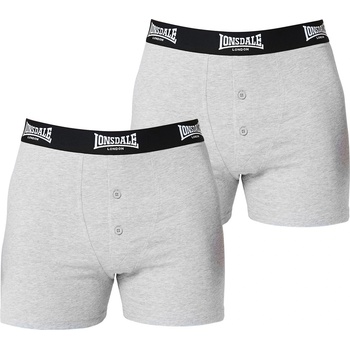 Image 1 of Lonsdale Мъжки боксерки Lonsdale 2 Pack Boxer Shorts Mens - Grey