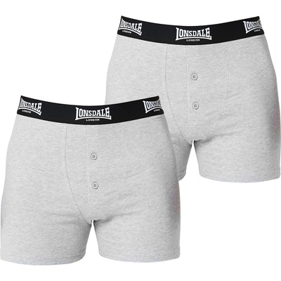 Lonsdale Мъжки боксерки Lonsdale 2 Pack Boxer Shorts Mens - Grey