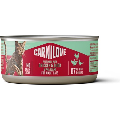 CARNILOVE Cat CAN Paté Made with Chicken, Duck & Pheasant 100 g