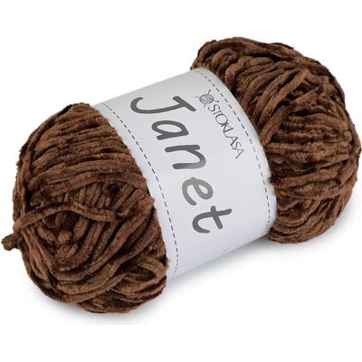 Pletací žinylková příze Janet 100 g Varianta: 7 hnědá, Balení: 1 ks 60668/156964/281859
