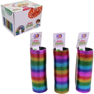 _Ostatní 1_ Pružina magická spirála 17cm duhová metalická plast 97260