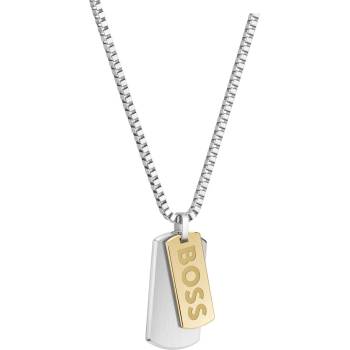 HUGO BOSS Men's Devon Stainless Steel Pendant Necklace - Two Tone