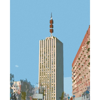 Zuty Malování podle číselMrakodrap 80 x 100 cm vypnuté plátno na rám 8596530035510