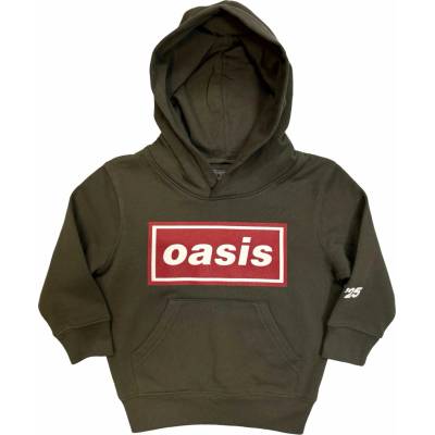 RukaHore Oasis Kids Pullover Hoodie: Red Decca Logo Khaki Green