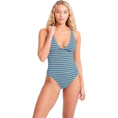 Superdry Бански костюм Superdry Edit Stripe swimsuit - Blue (Navy Stripe)