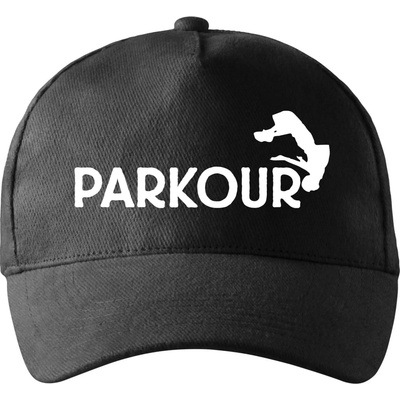 Parkour salto so zahnutým šiltom a mosaznou sponou Čierna