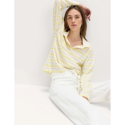 Marks & Spencer Райета регби тениска от чист памук Marks & Spencer жълто Marks & Spencer | Zhalt | ЖЕНИ | 12