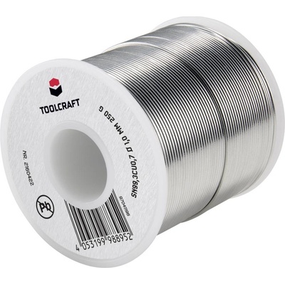 TOOLCRAFT spájkovací cín bez olova cievka Sn99,3Cu0,7 ROL1 250 g 1 mm