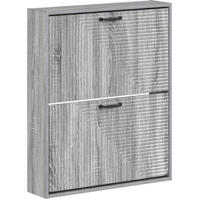 vidaXL Стенно шкафче за обувки HAARLEM 71 x 17 x 86 см Сив Сонома (896861)