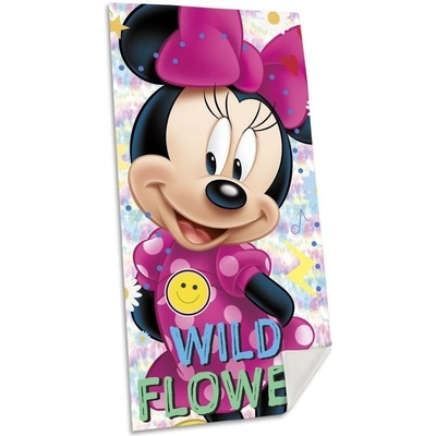 EUROSWAN Osuška Minnie Mouse / ručník Minnie Mouse Wild Flower 70 x 140 cm