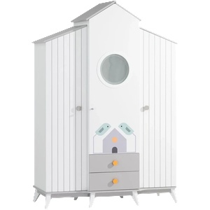 Carmen Трикрилен детски гардероб bird house - igrachko