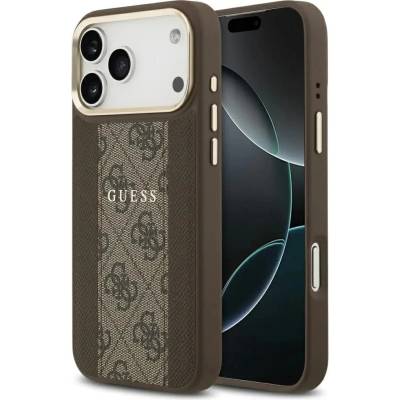 GUESS Калъф Guess 4G Stripe MagSafe за iPhone 17 Pro Max - кафяв