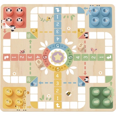 Tooky Toy Hra 2v1 Člověče, nezlob se, Hadi a žebříky pastel