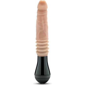 Blush Novelties Dr. Skin Silicone Dr. Knight Thrusting Gyrating Vibrating Dildo Beige