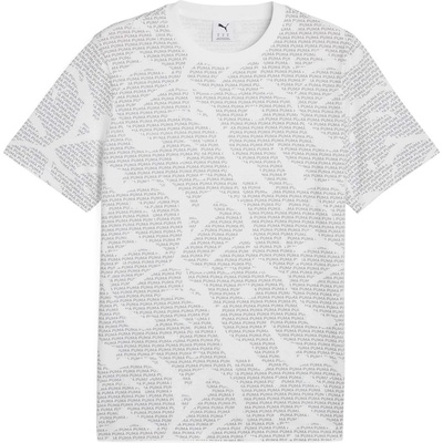 Puma Essentials Logo Lab AOP Tee sivé biele