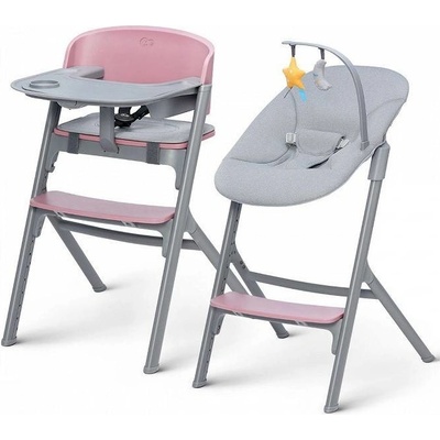 Kinderkraft Set jídelní židlička Livy + Calmee lehátko Aster Pink