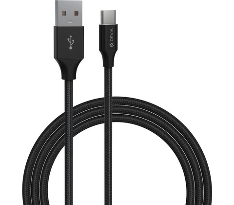 Devia EC303 USB - USB-C, 2,4A, 1m, černý