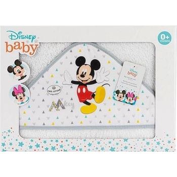 INTERBABY Osuška froté MICKEY BIELO/SIVÁ