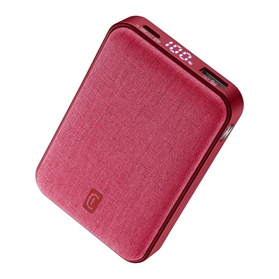 Cellularline Външна батерия Cellularline Glam Power Bank 10000 mAh, Power Delivery, Цвят Червен (PBGLAM10000PDR)