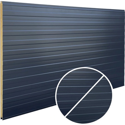 BranyPosuvne.sk Obojstranný sendvičový PUR panel výška 100 cm, hrúbka 3 cm, RAL 7016 antracit hladký, vzor línia/línia 2 m (IP-PUR100X3-SA-SA-2)