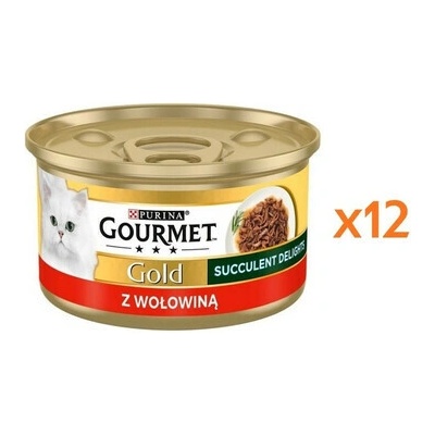 GOURMET Gold Adult Succulent Delights s hovädzinou 12x 85 g