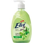 Elvi Течен сапун Elvi, с помпа, билкови листа, 400 ml, зелен