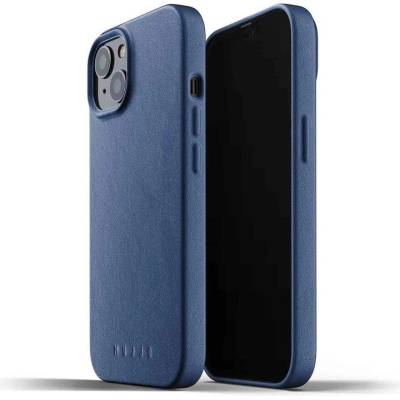 Mujjo Full Leather Case - кожен (естествена кожа) кейс за iPhone 13 Mini (син)