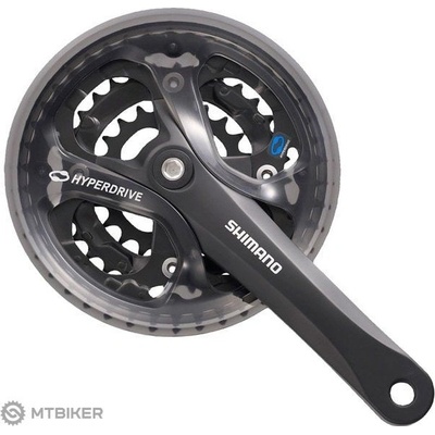 Shimano Acera FC-M361 kľuky, 175 mm, 3x8, 48/38/28T, štvorhran, s krytom, čierna