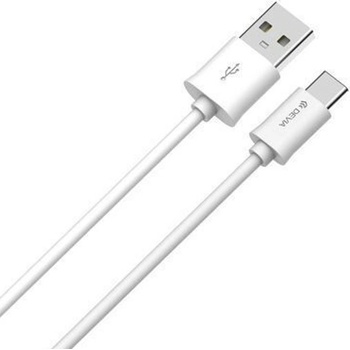 DEVIA Кабел Devia 4760, от USB Type А(м) към USB Type C(м), 1m, бял