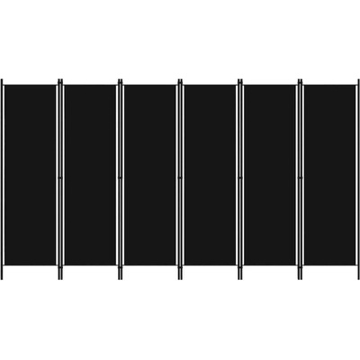 vidaXL 6-panelový paraván čierny 300 x 180 cm
