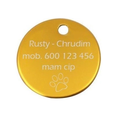 Šperky4U Hliníková psí známka kulatá 30 mm PZ013 Y
