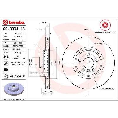Brzdový kotúč BREMBO 09.D904.13