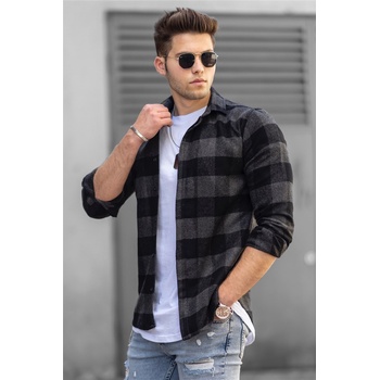 Madmext Мъжка риза 4664 - Сива 288645 (288645_Сив)