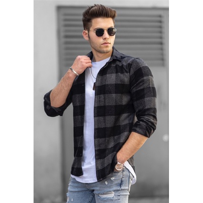 Madmext Мъжка риза 4664 - Сива 288645 (288645_Сив)