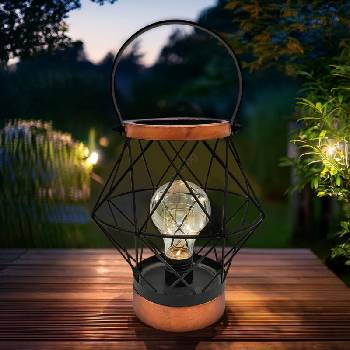 Solight WO3105 - LED Декоративна настолна лампа LED/3xAA черен/меден (SL1537)