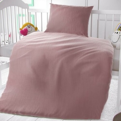 Kvalitex mušelínové obliečky do postieľky ružová 90 x 135 cm 45 x 60 cm