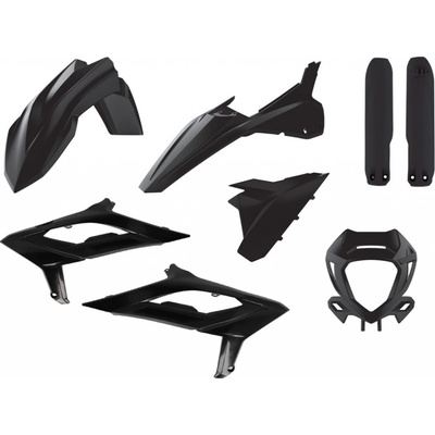 POLISPORT kompletní sada plastů (FULL KIT) BETA RR 2T/4T 23-24 v sadě kryt světla (8667300002) a kryty tlumičů (8399100003) barva černá