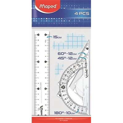 Maped Комплект линийки, малки, пластмасови, 4 части, MAPED "Start" 242815 (242815)