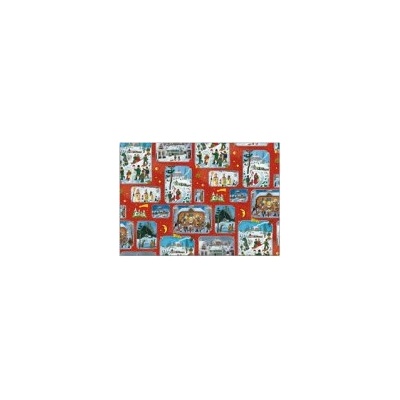 Vianočný baliaci papier LADA - 0,7 x 1 m - 2 hárky v rolke - 5811132 - červený