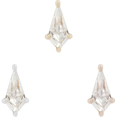 Buddha jewelry Buddha jewelry Bezzávitová koncovka piercingu Mini Soho ze 14 kt zlata 585/1000 se zirkonem Bílé zlato