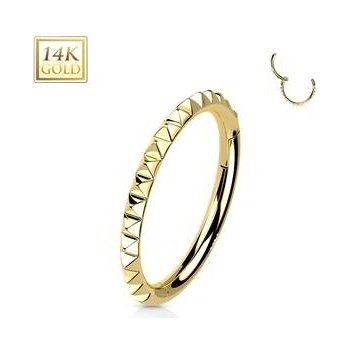 Šperky4U zlatý piercing segment kruh ZL01232-YG-1208